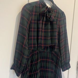 J Crew pleated tartan dress Size 00P fits XS